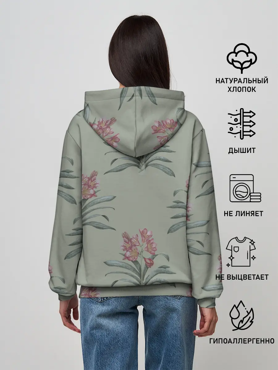 Женское худи / Цветы кливии