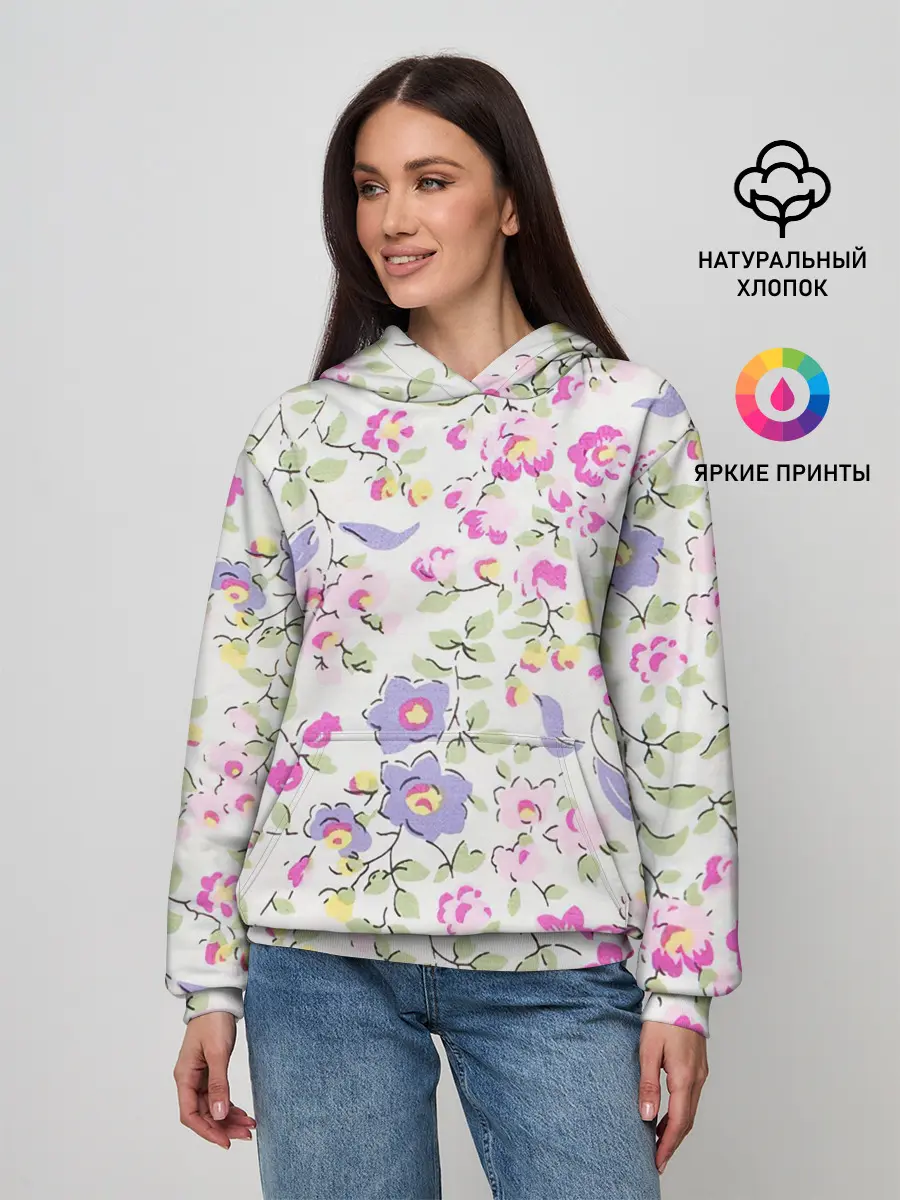 Женское худи / Яркие весенние цветы