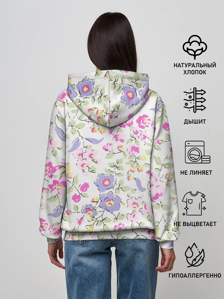 Женское худи / Яркие весенние цветы
