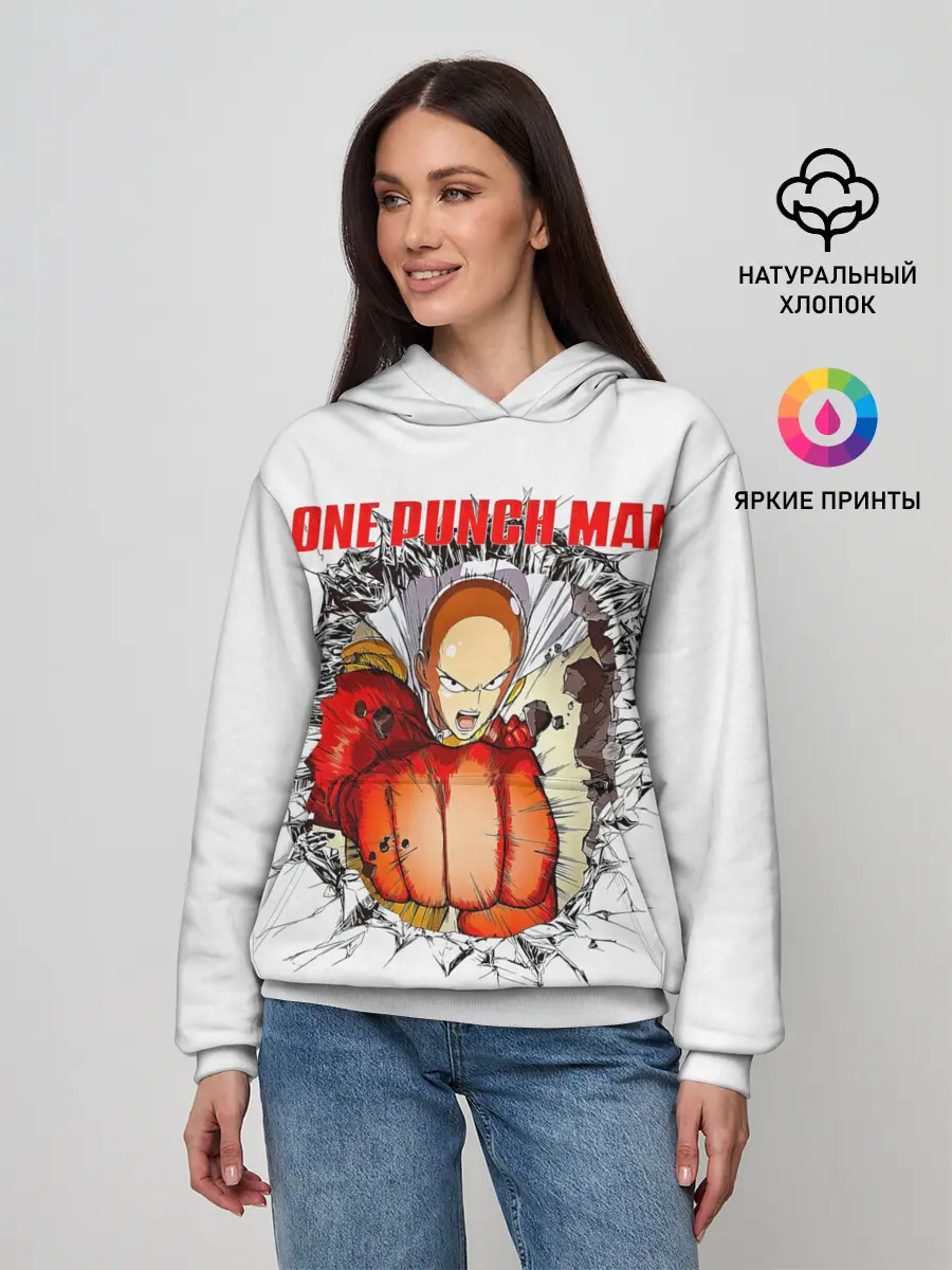 Женское худи / Удар сквозь стену One Punch-Man