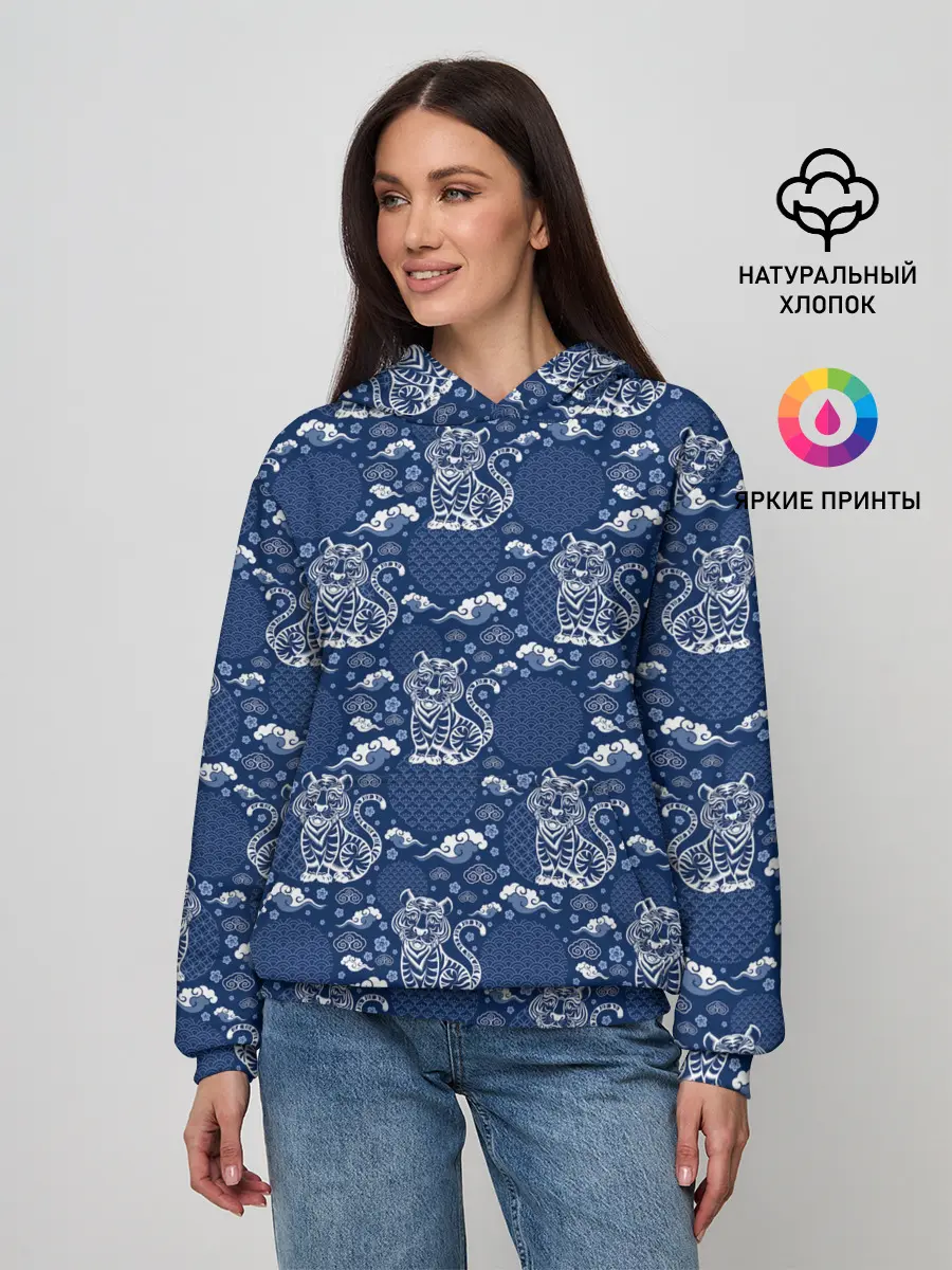 Женское худи / Тигры паттерн