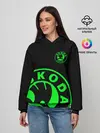 Женское худи / SKODA GREEN LOGO BLACK STYLE
