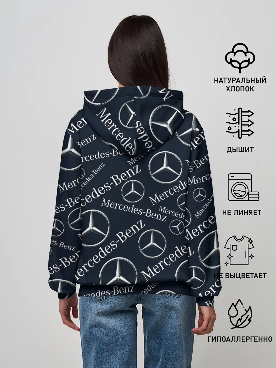 Женское худи / MERCEDES-BENZ / МЕРСЕДЕС-БЕНЗ / УЗОР