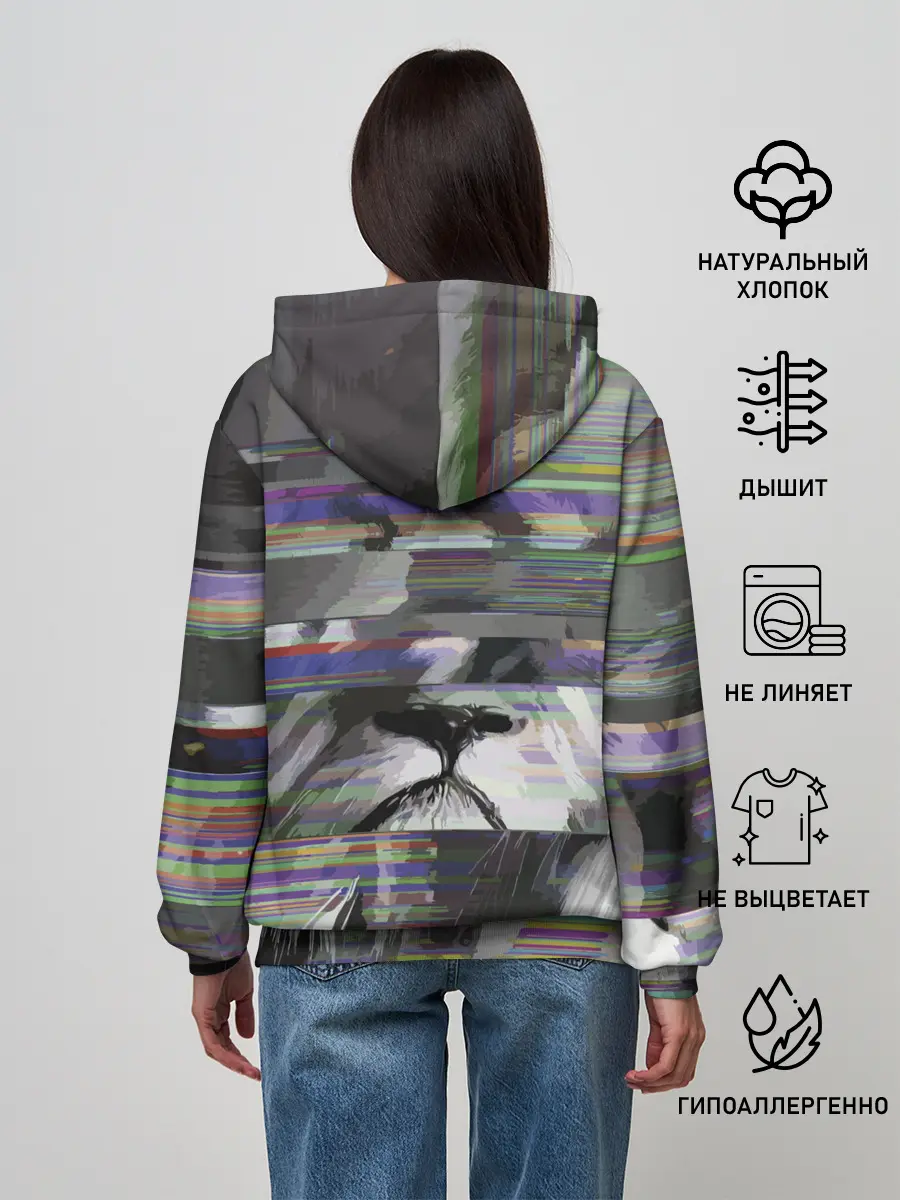 Женское худи / Glitch lion 2020