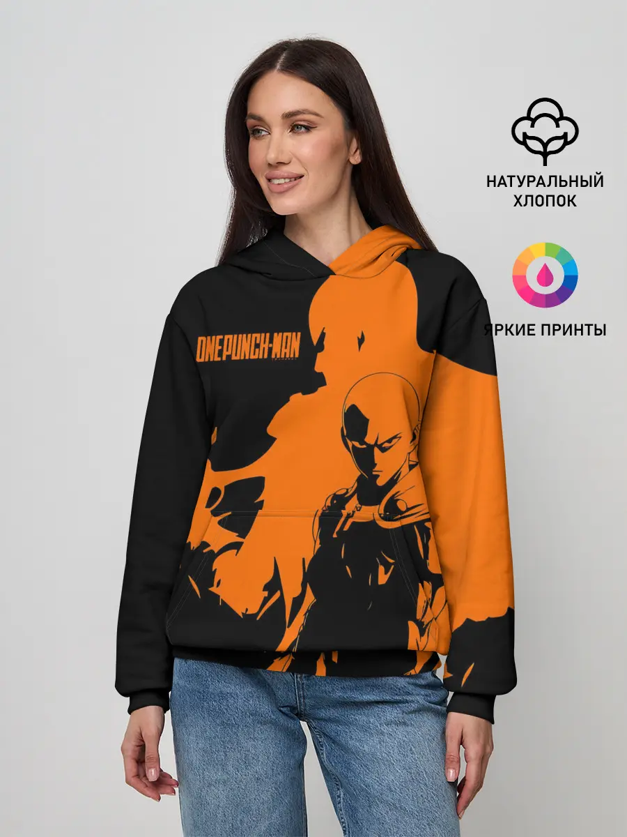 Женское худи / Сайтама образ в силуэте One Punch-Man