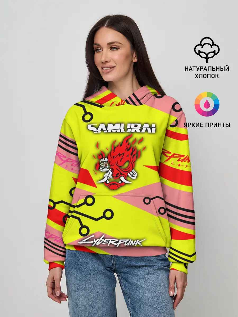 Женское худи / Cyberpunk 2077 Киберматрица.