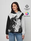 Женское худи / ИНЬ ЯНЬ ВОЛКИ ЧЁРНО БЕЛЫЙ