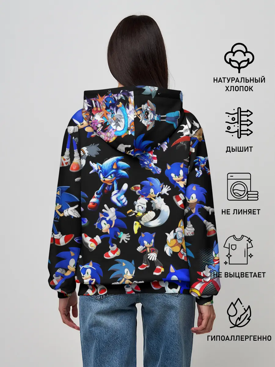 Женское худи / SONIC PATTERN HERO | СОННИК