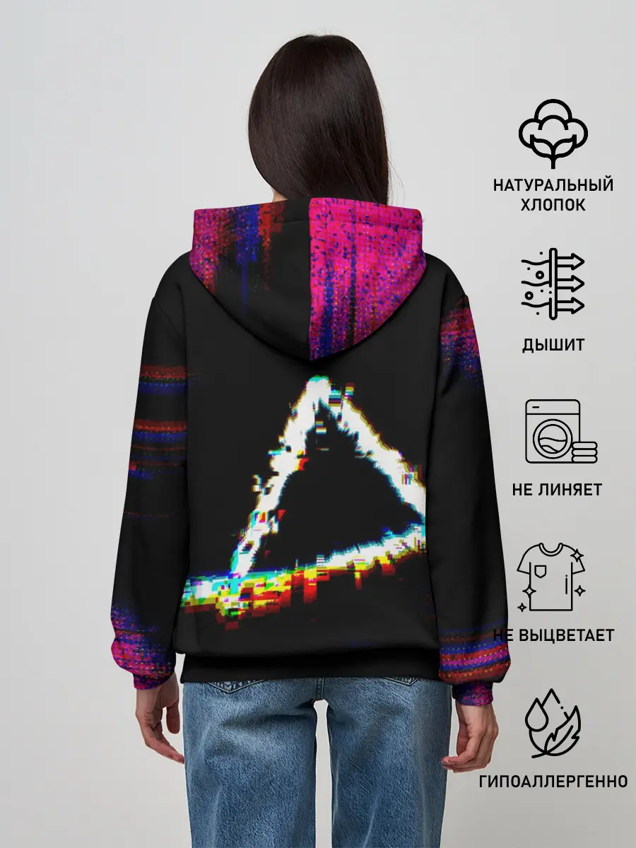 Женское худи / Игра в кальмара глитч