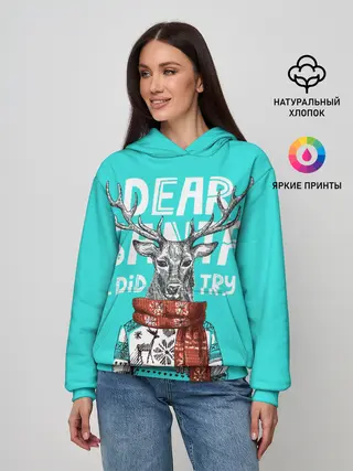 Женское худи / Олень в свитере с оленями