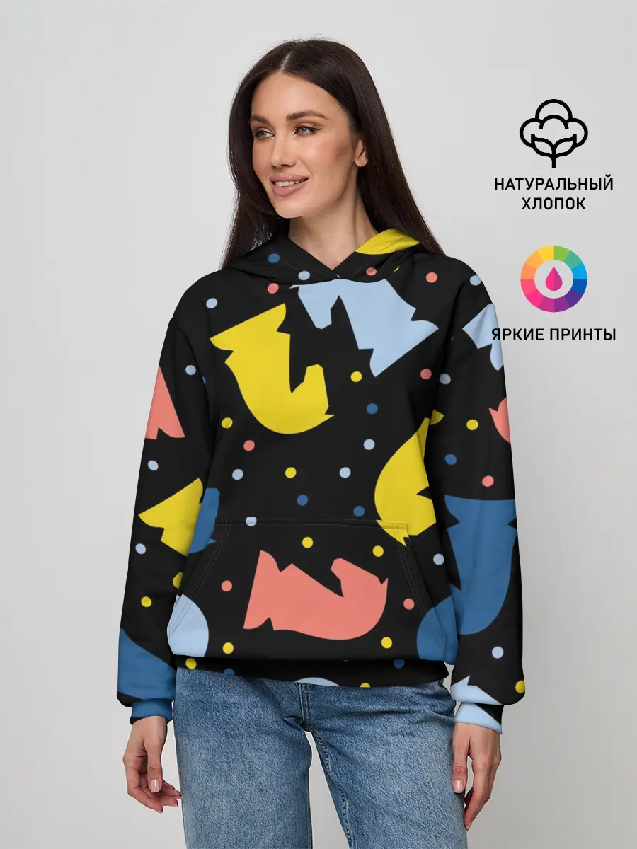 Женское худи / Шахматные фигуры цветные