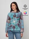 Женское худи / Абстрактный цветок. Голубой.