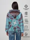 Женское худи / Абстрактный цветок. Голубой.
