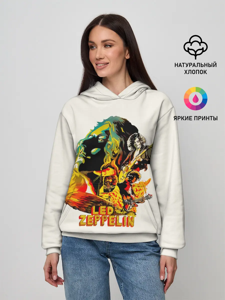 Женское худи / Группа Led Zeppelin арт