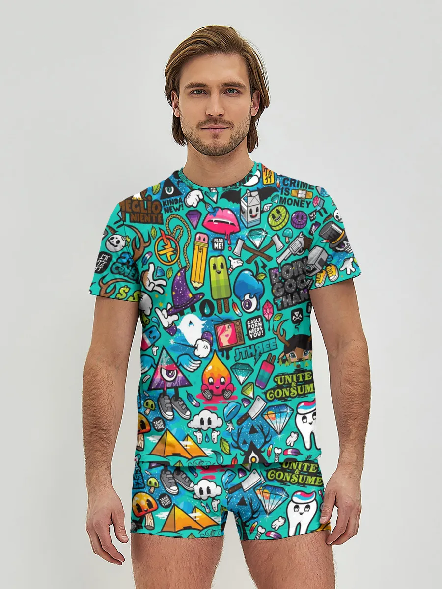 Мужские трусы с футболкой / стикербомбинг