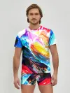Мужские трусы с футболкой / Абстракция красок