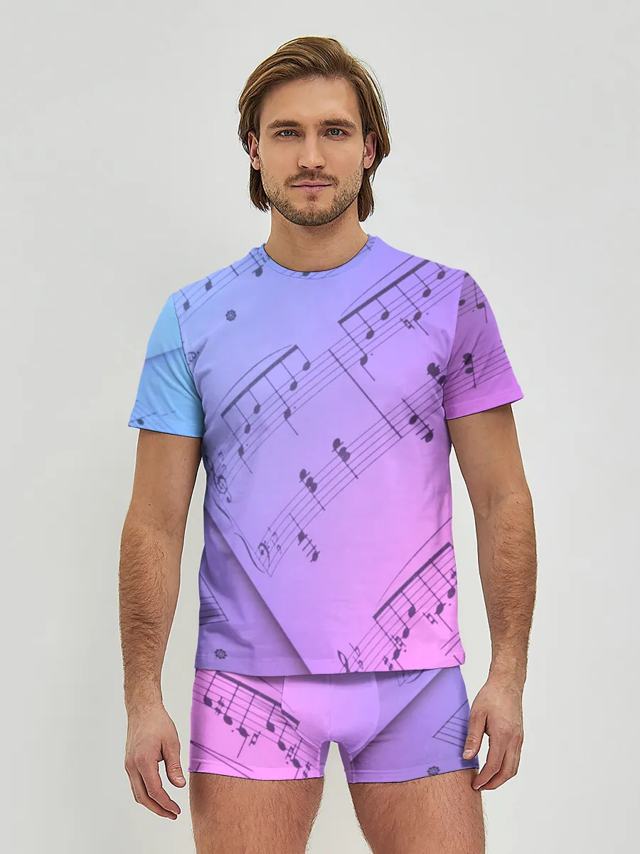 Мужские трусы с футболкой / Ноты