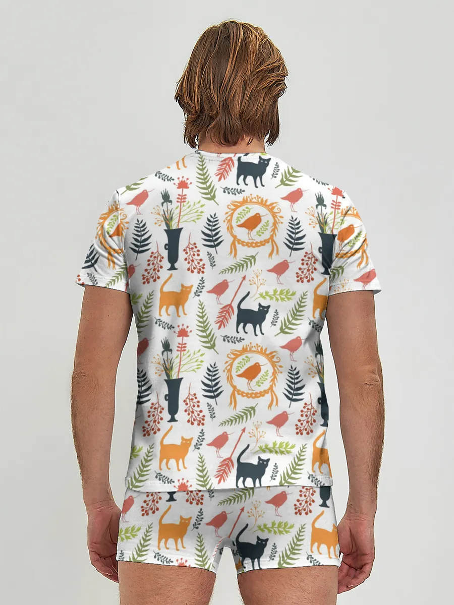 Мужские трусы с футболкой / О кошках и птичках