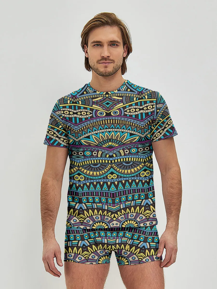 Мужские трусы с футболкой / Этнический узор