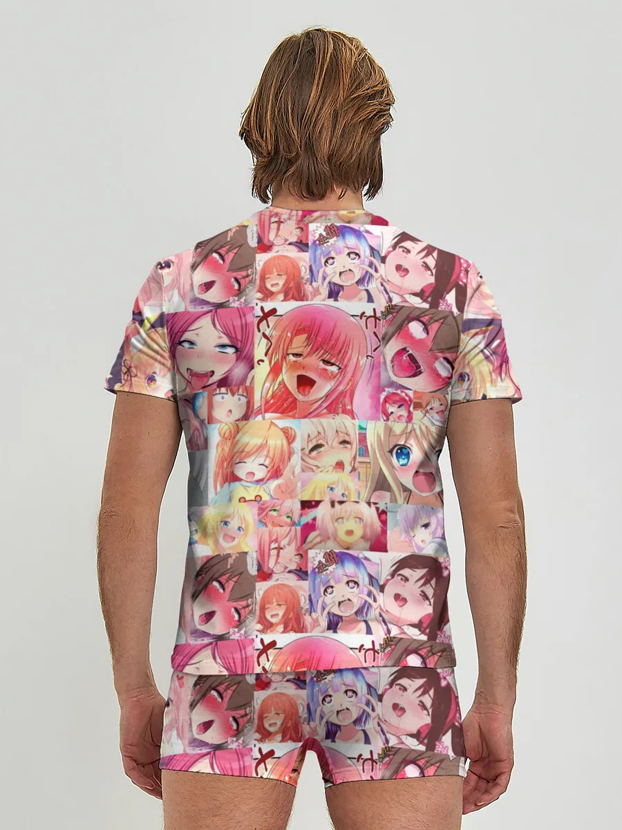 Мужские трусы с футболкой / Ahegao Color