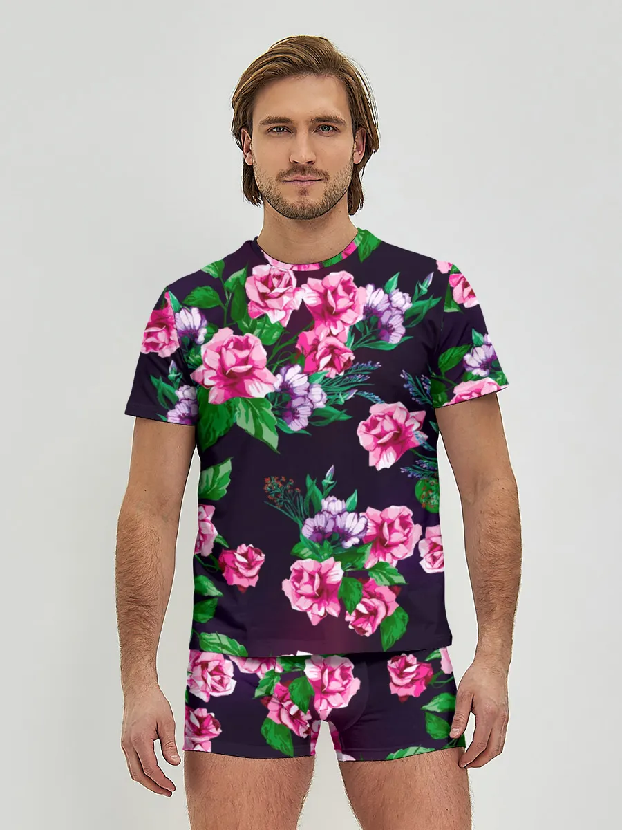 Мужские трусы с футболкой / Розы