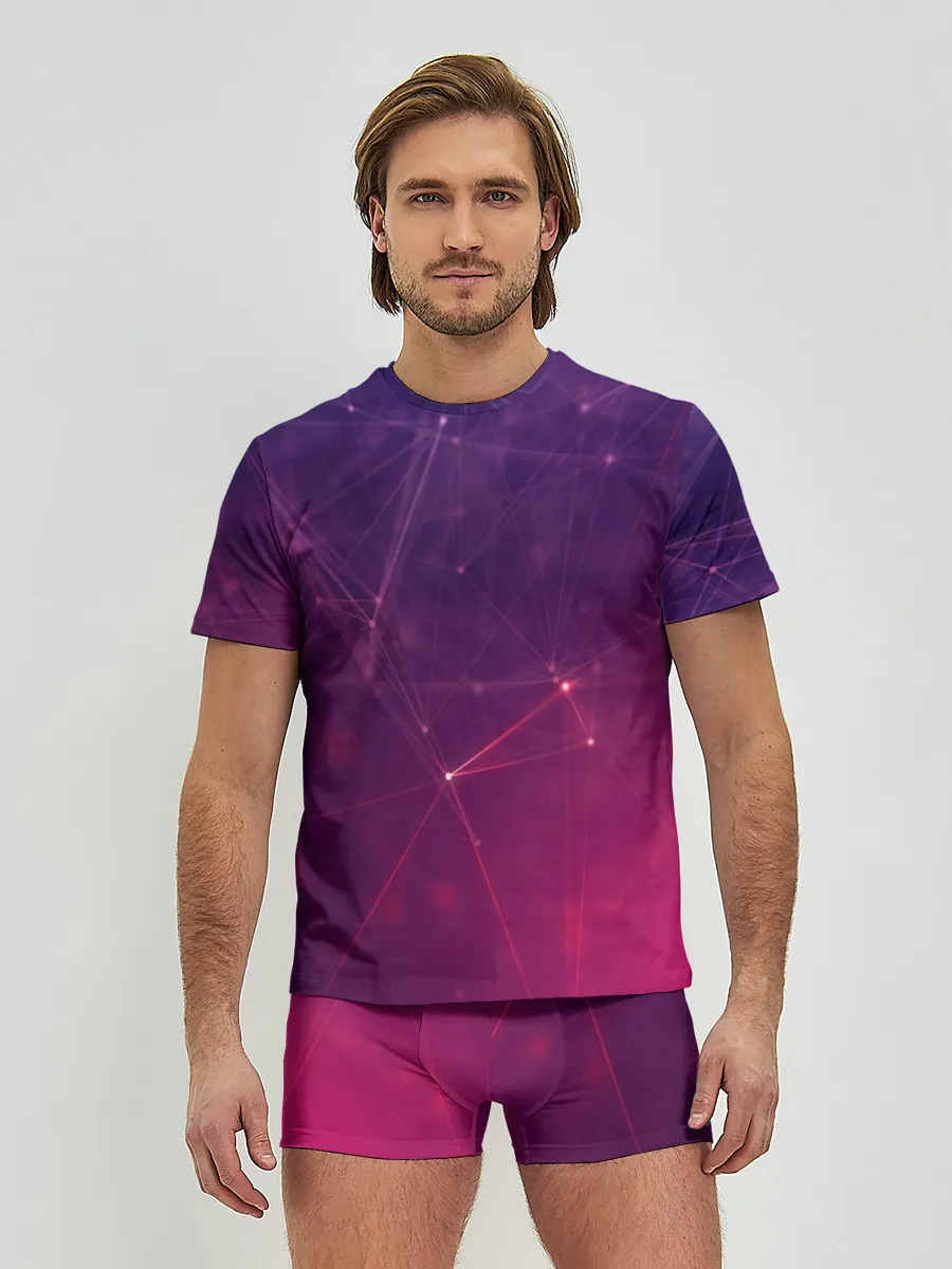 Мужские трусы с футболкой / Космическая текстура