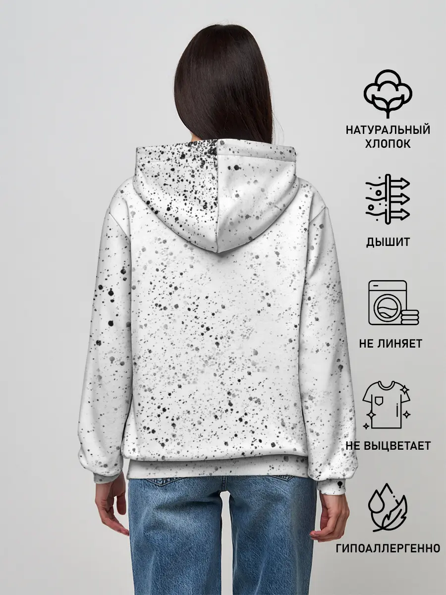 Женское худи / Панда Любовь Сердце Брызги