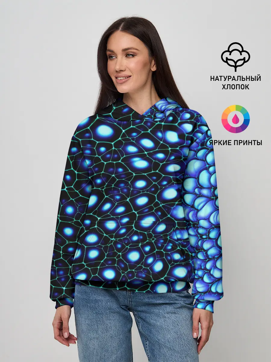 Женское худи / Абстракция-макрокраска