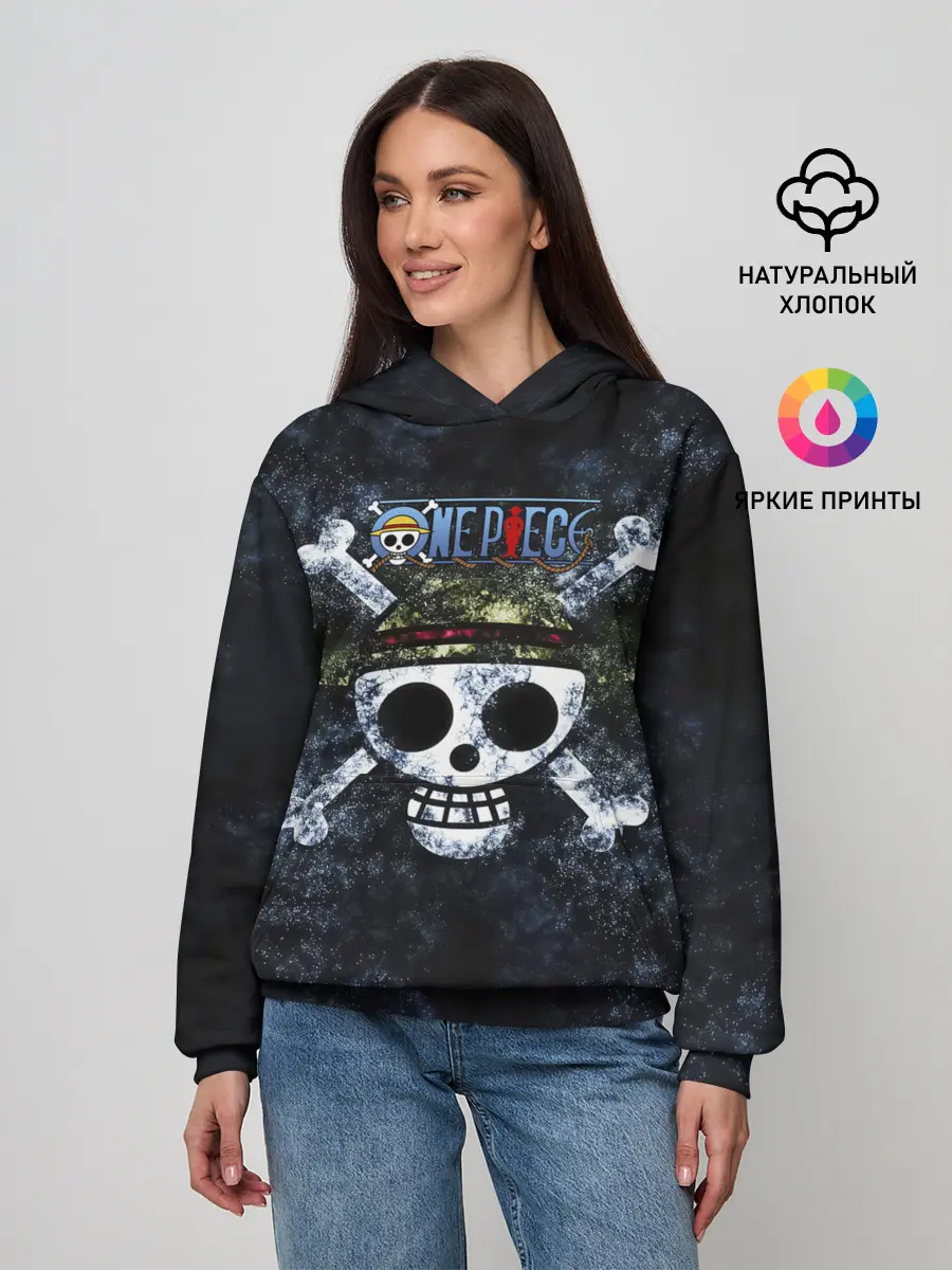 Женское худи / Веселый Роджер One Piece. Большой куш