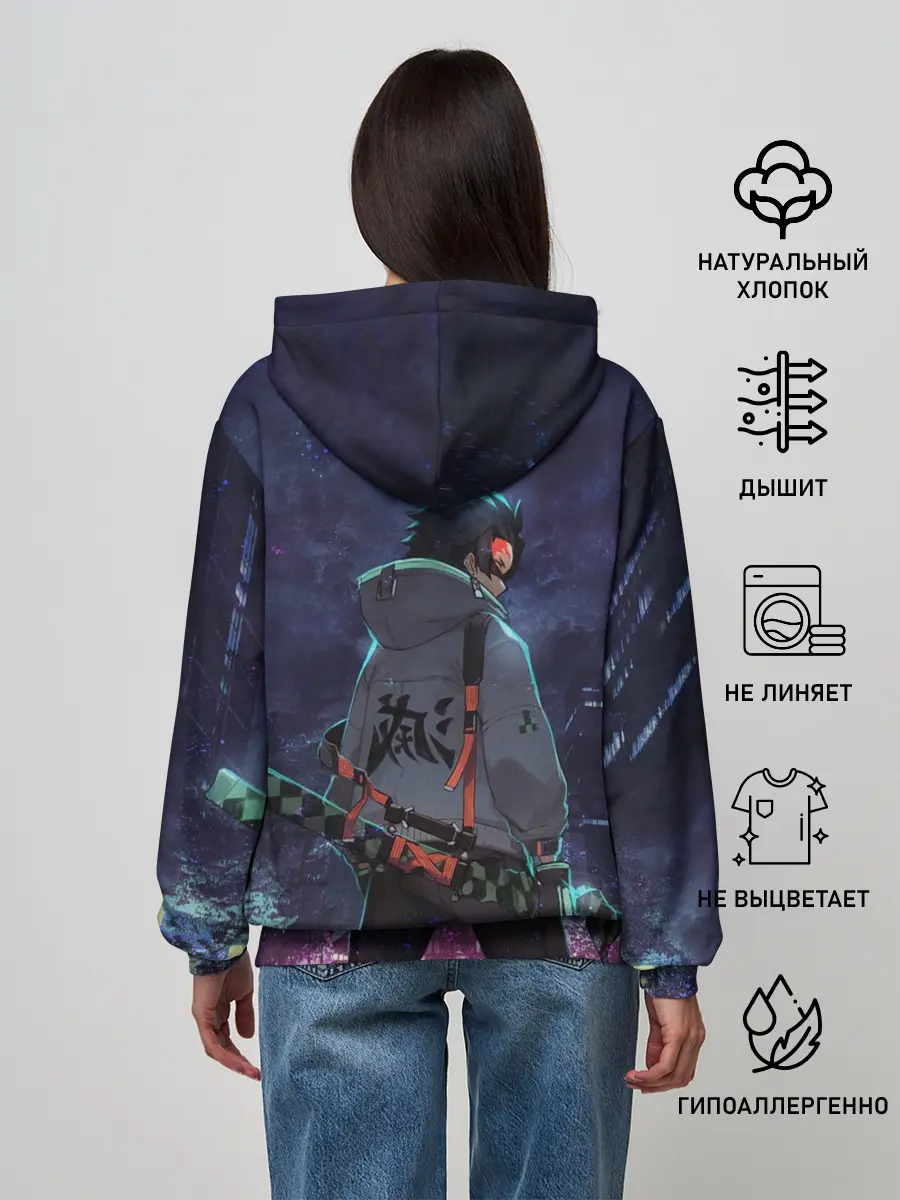 Женское худи / Танджиро в ночном городе