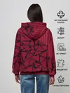 Женское худи / Красный комбинированный узор