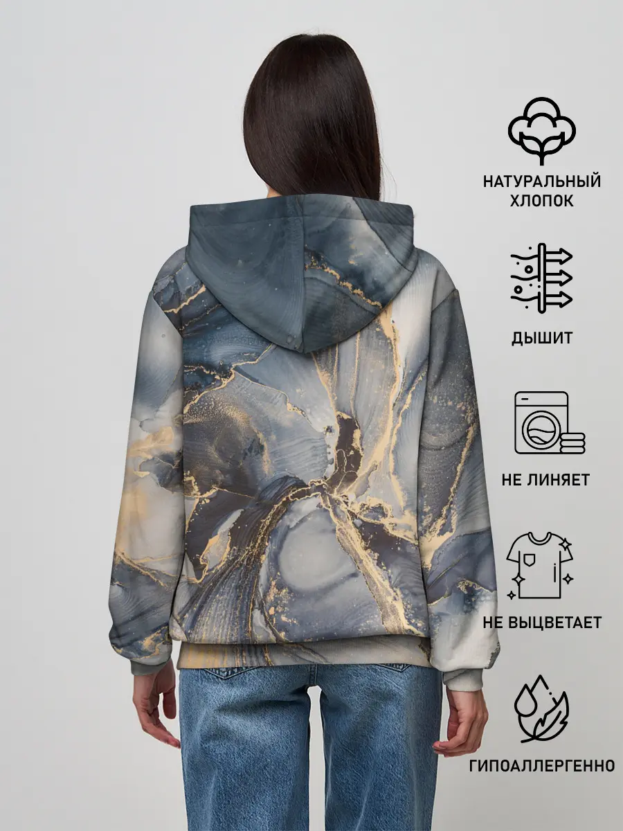 Женское худи / Fluid art ink mix