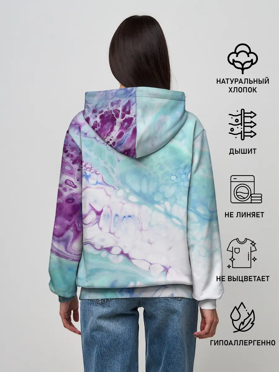 Женское худи / Цветная морская пена