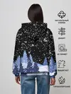 Женское худи / Снежная ночь в зимнем лесу