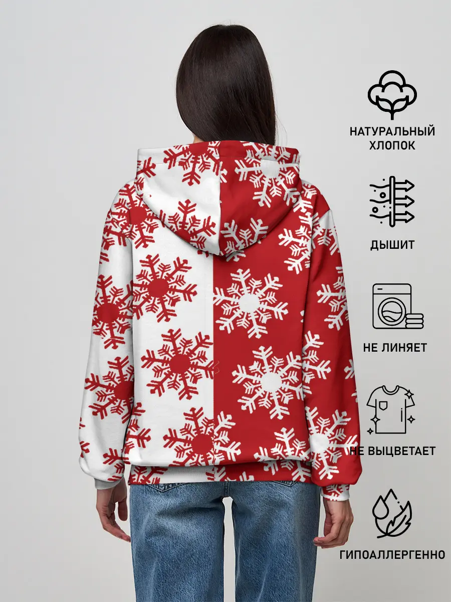 Женское худи / Новогодние Снежинки 2022