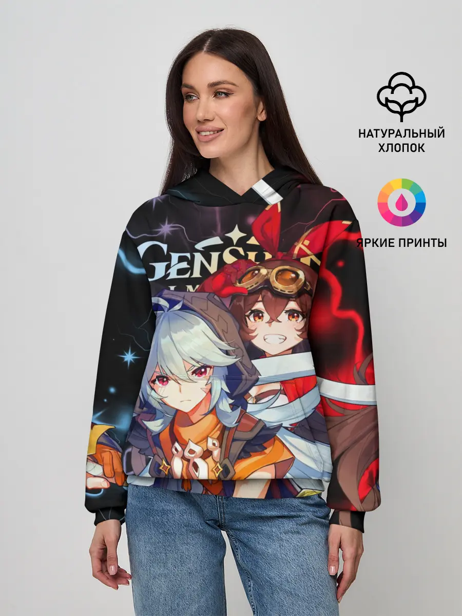 Женское худи / Рэйзор и Эмбер, Genshin Impact
