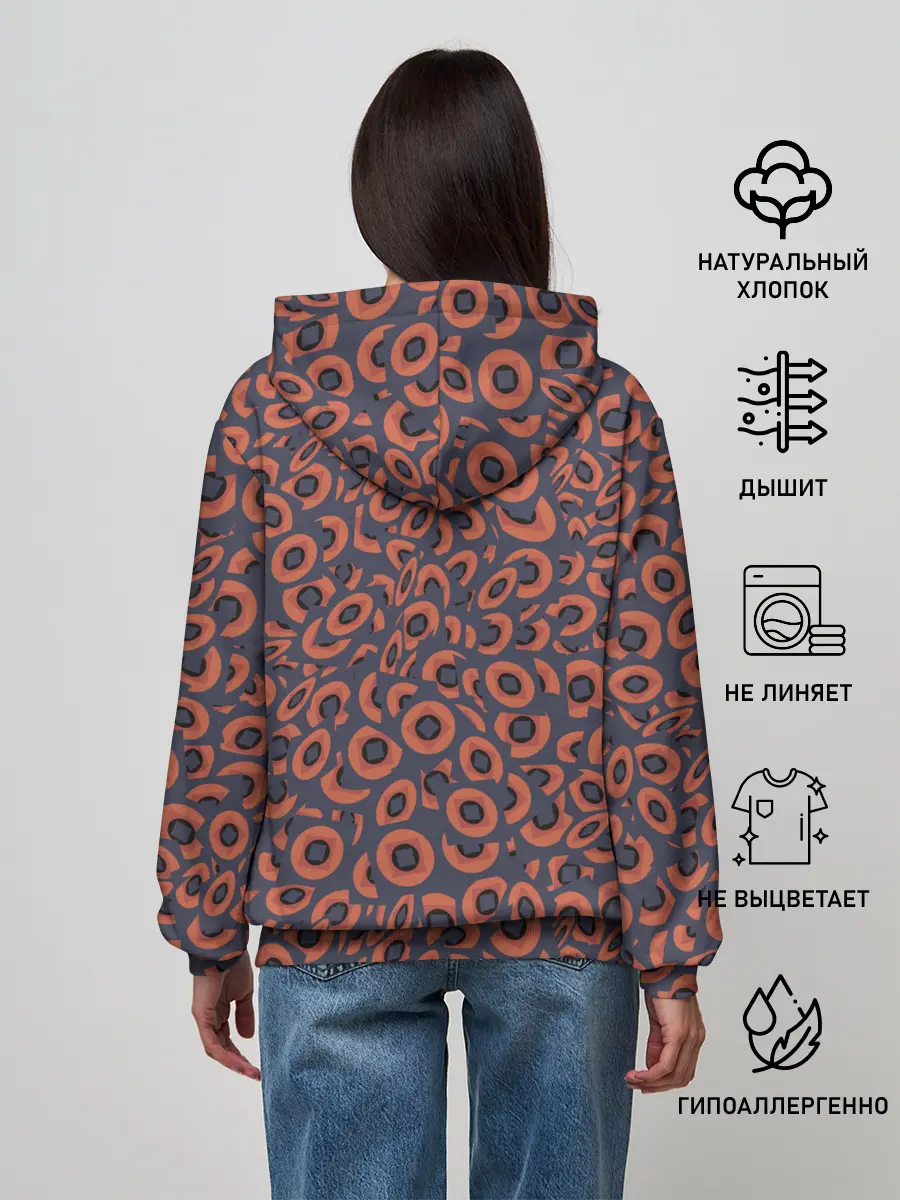 Женское худи / Абстракция квадраты и круги