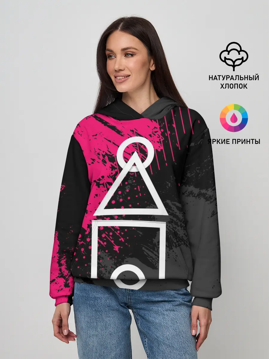 Женское худи / Игра в кальмара | Логотип из интро