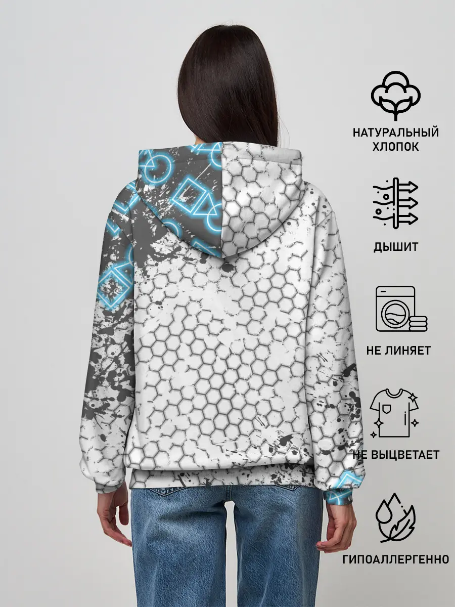 Женское худи / Игра в кальмара Неон