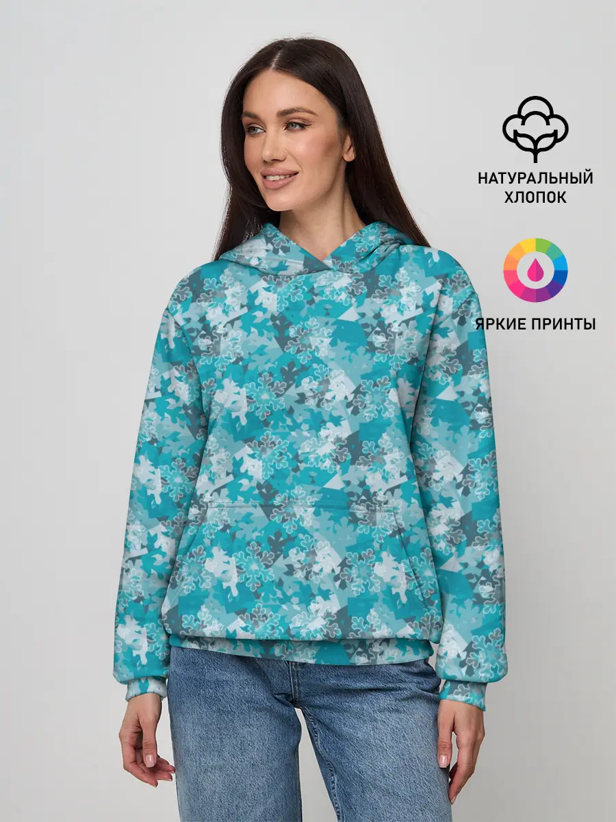 Женское худи / Снежный Дизайн