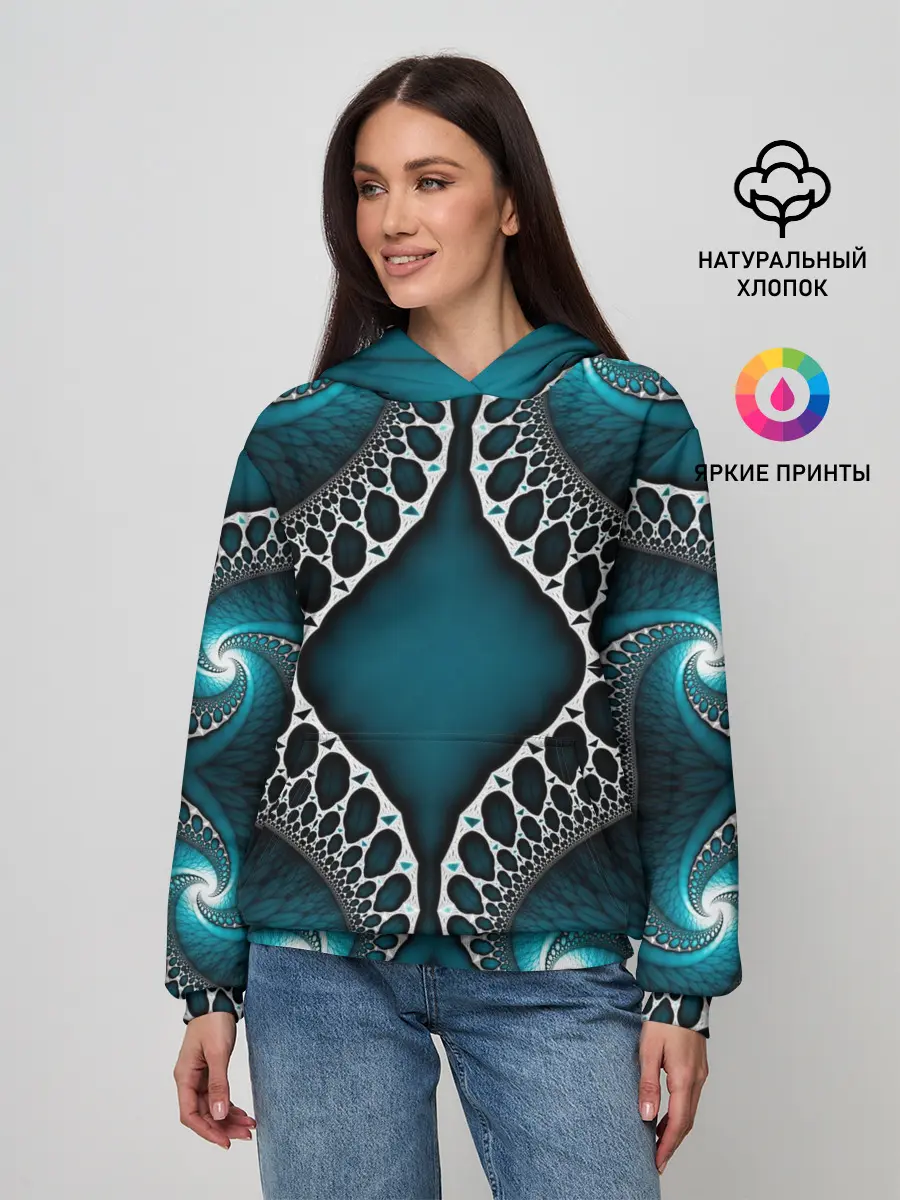 Женское худи / Узор, От Которого Не Отведешь Взгляд