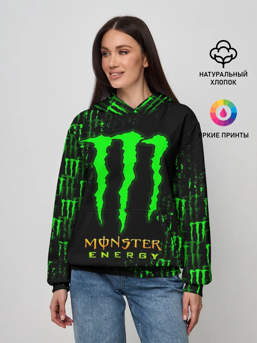 Женское худи / MONSTER ENERGY NEON | МОНСТЕР НЕОН