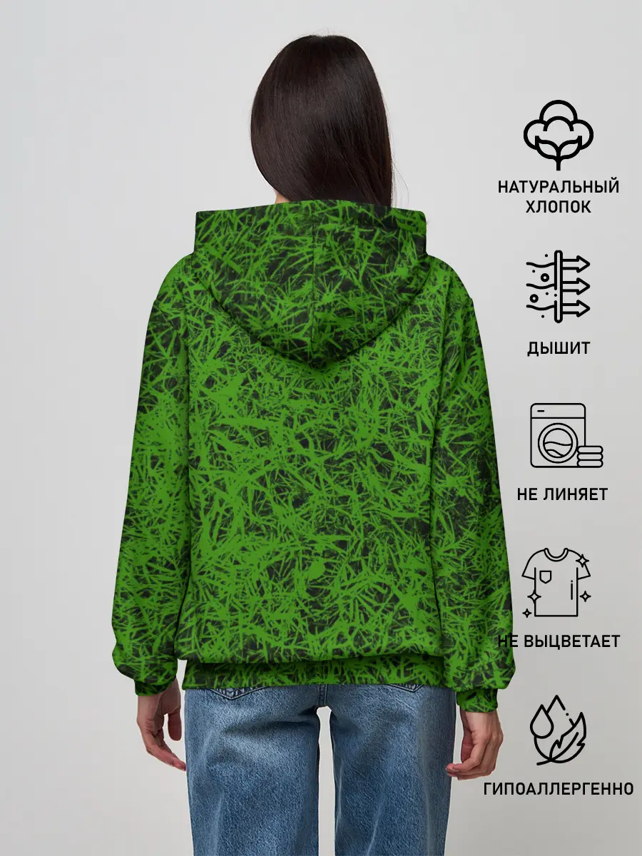 Женское худи / зелёный паттерн