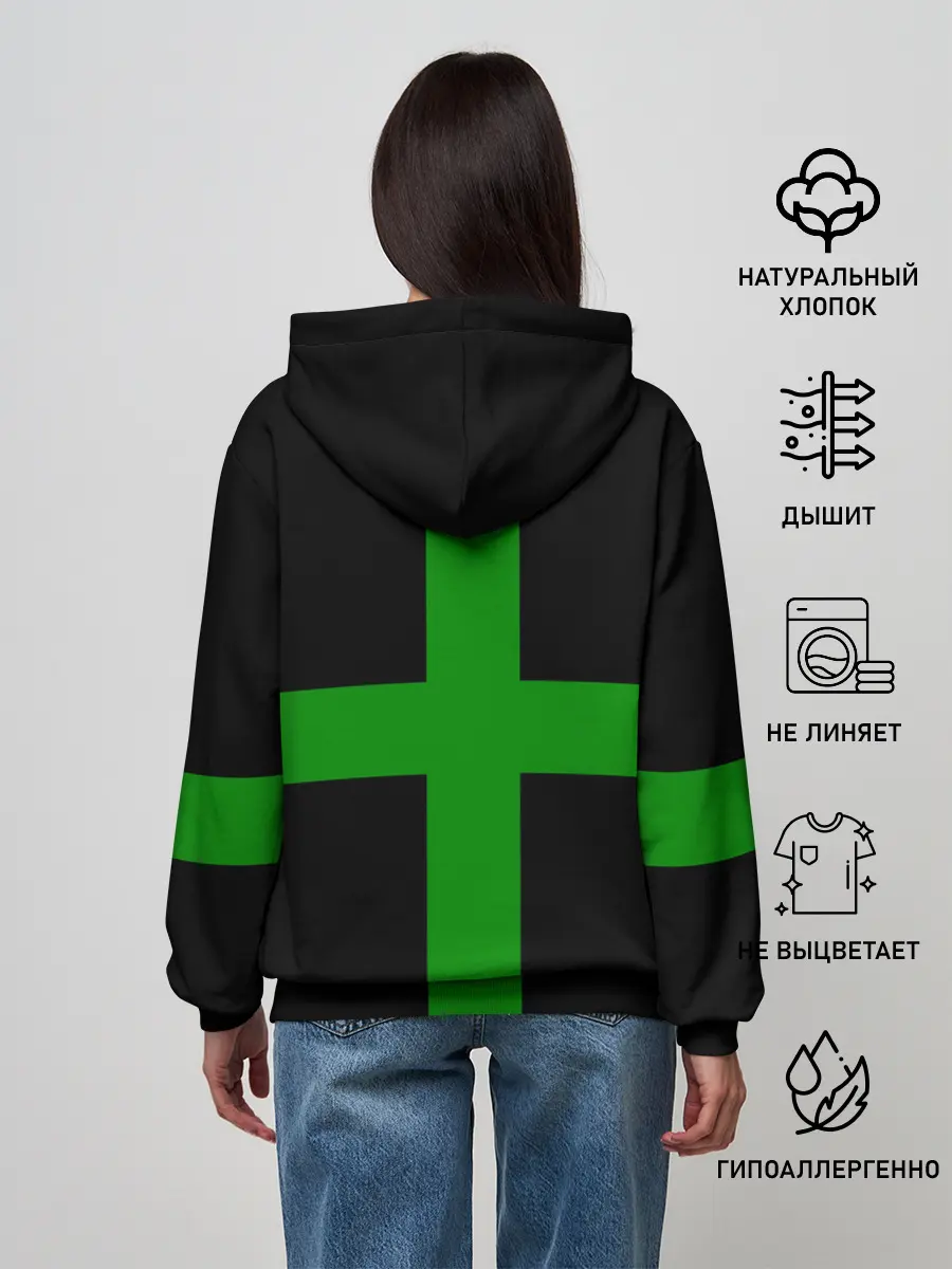 Женское худи / Hollywood Undead заеленный крест