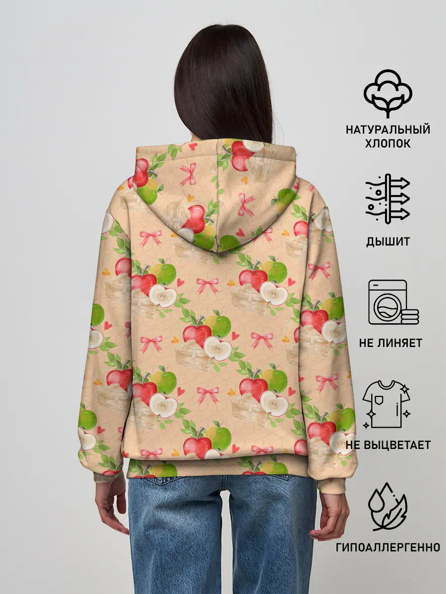 Женское худи / Яблоки паттерн