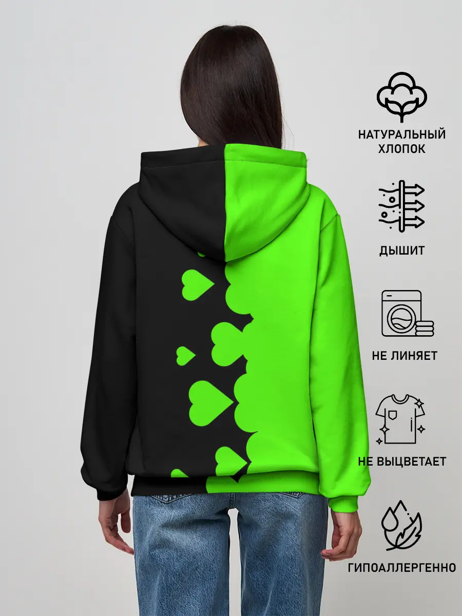 Женское худи / Любовь Эндермена и Крипера Майнкрафт