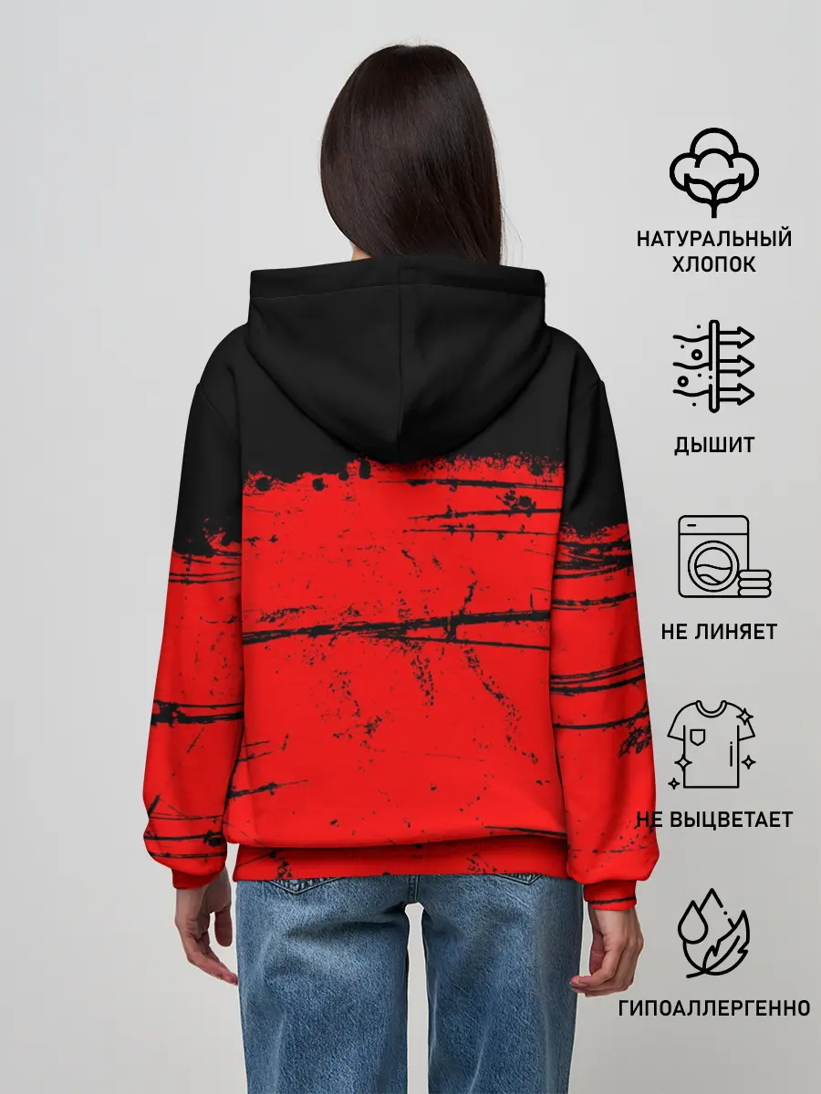 Женское худи / КРАСНЫЙ ГРАНЖ | RED GRUNGE
