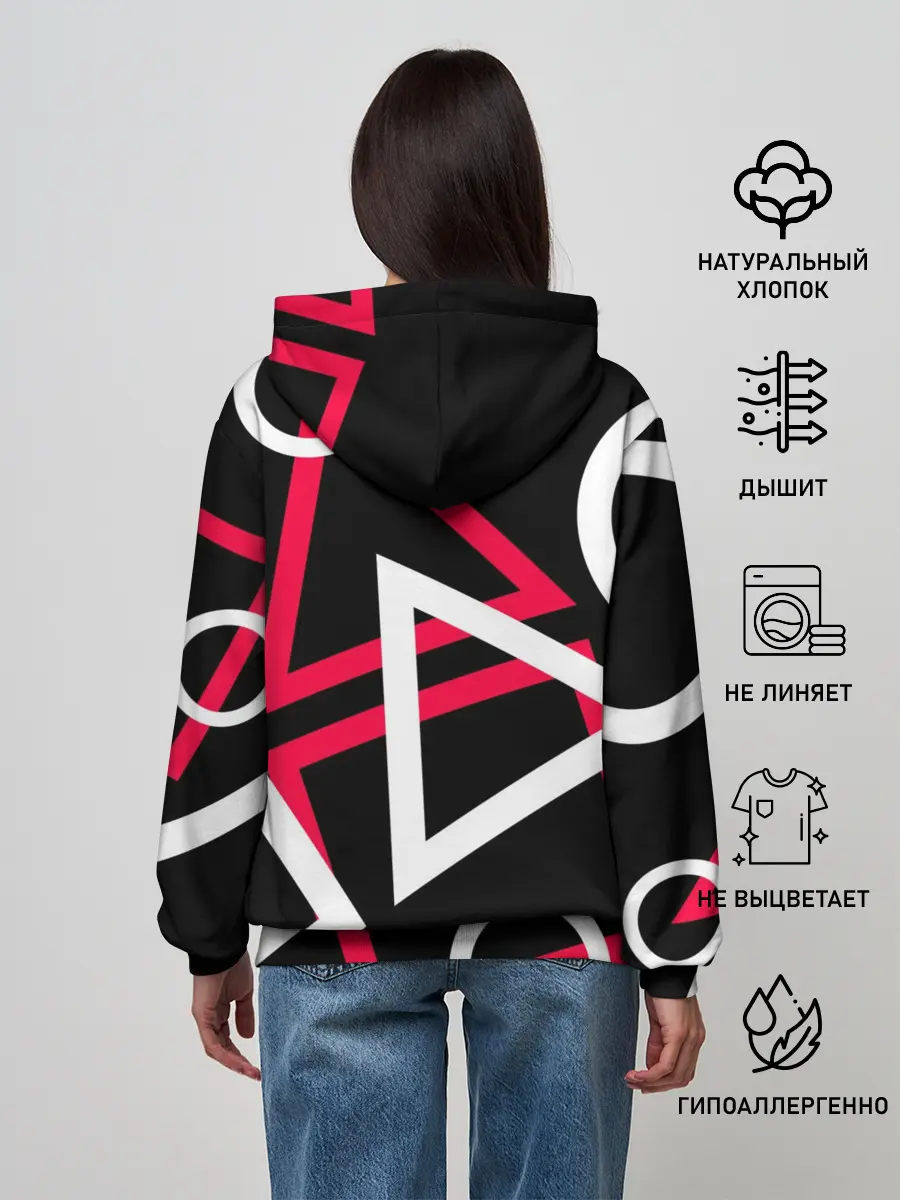 Женское худи / Игра в кальмара -маска ведущего