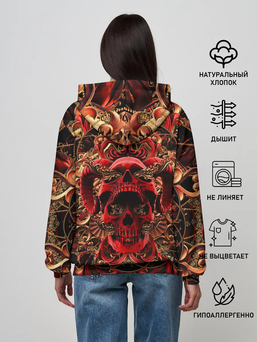 Женское худи / Череп красного демона