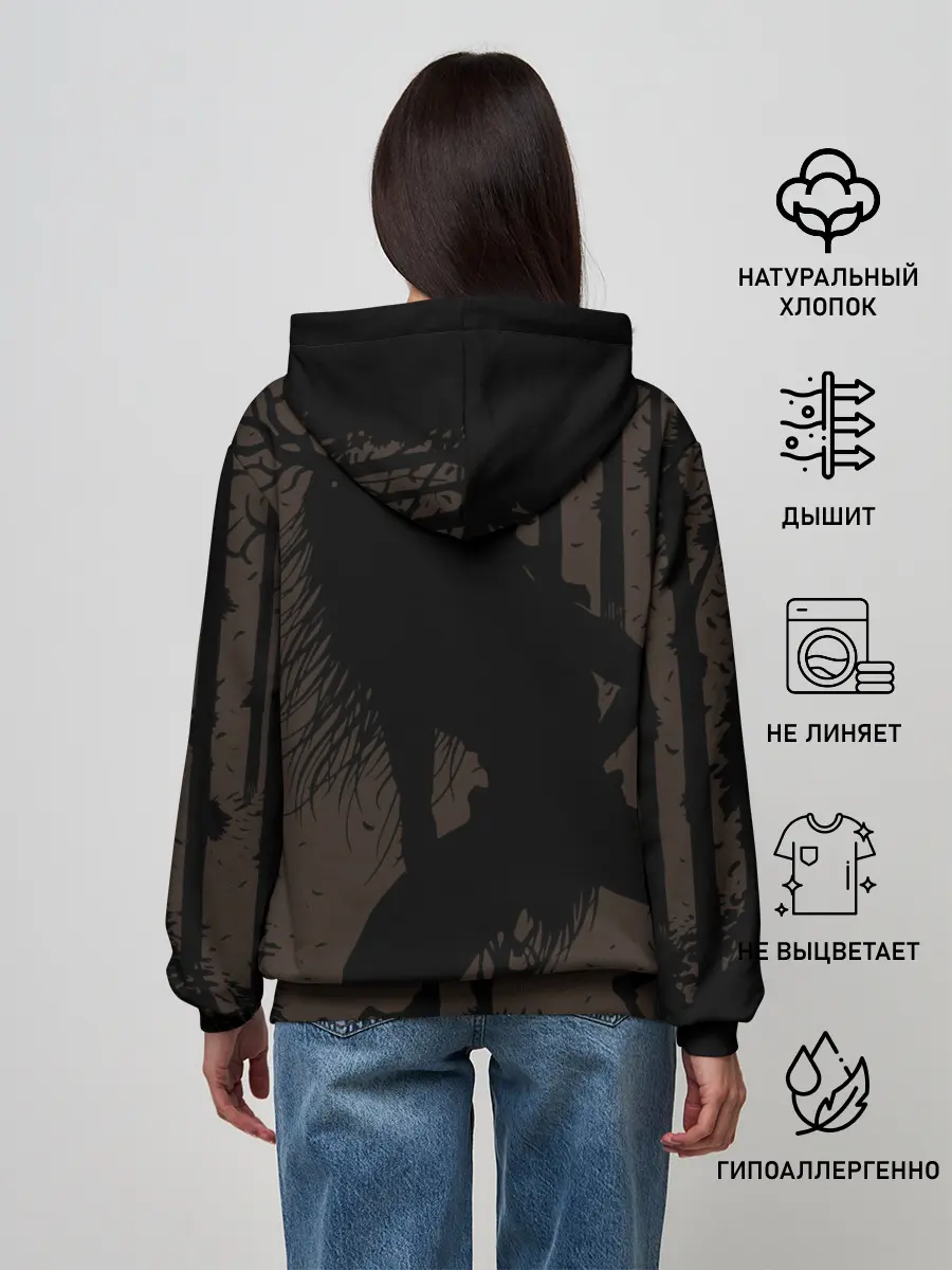 Женское худи / Зубастая тыква на Хэллоуин